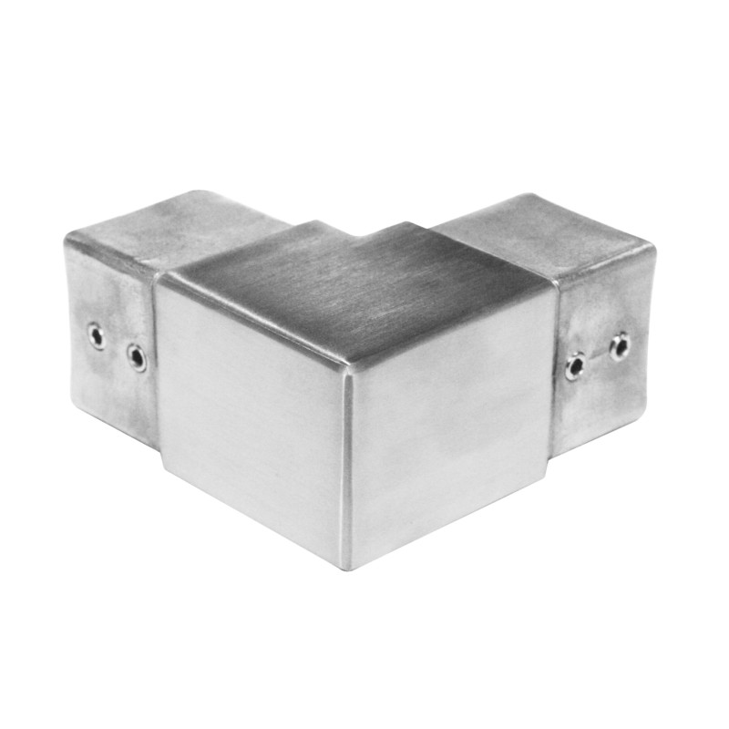 Vertical elbow for handrail 40x40mm, Satin, 90°