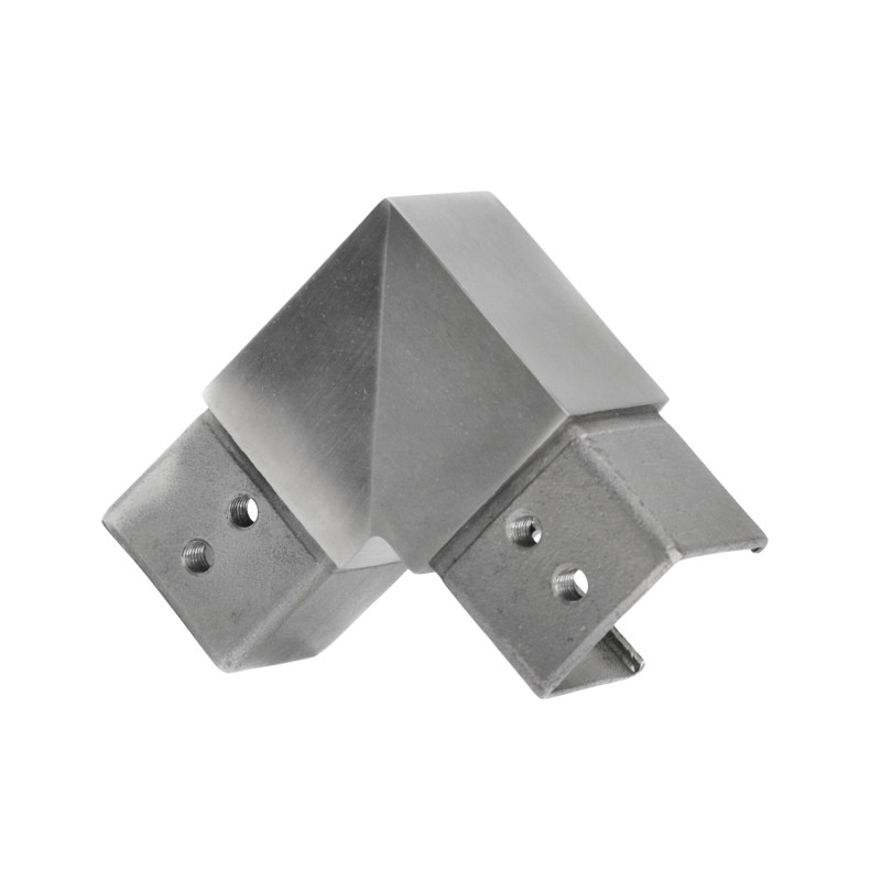 Horizontal elbow for handrail 40x40mm, Satin, 90°