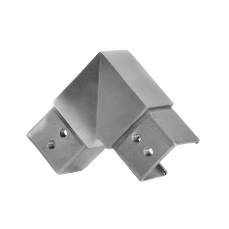 Horizontal elbow for handrail 40x40mm, Satin, 90°