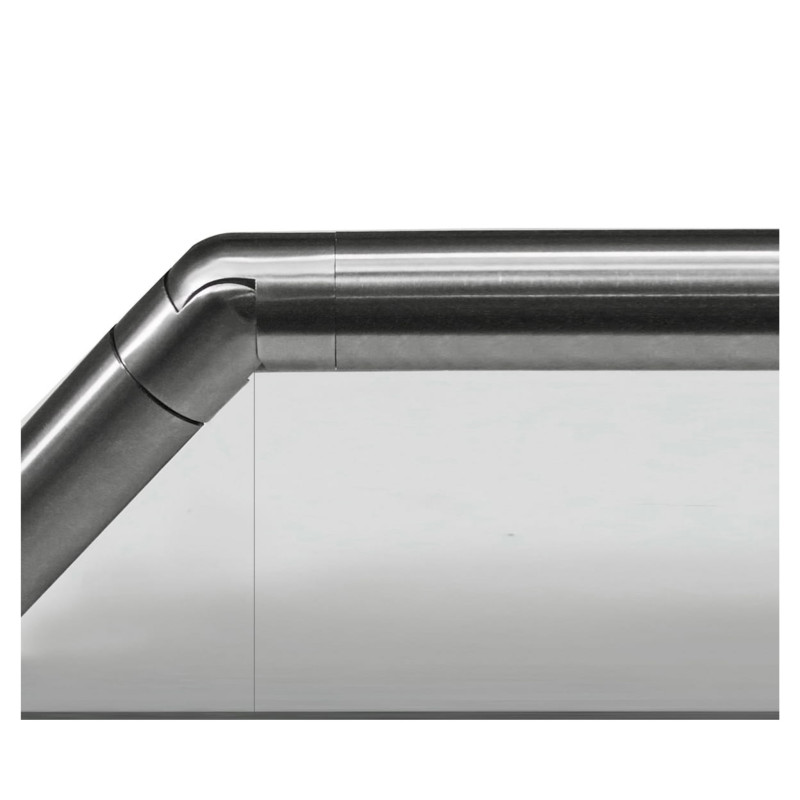 Elbow adjustable for slot handrail 42,4mm, Satin, Upper