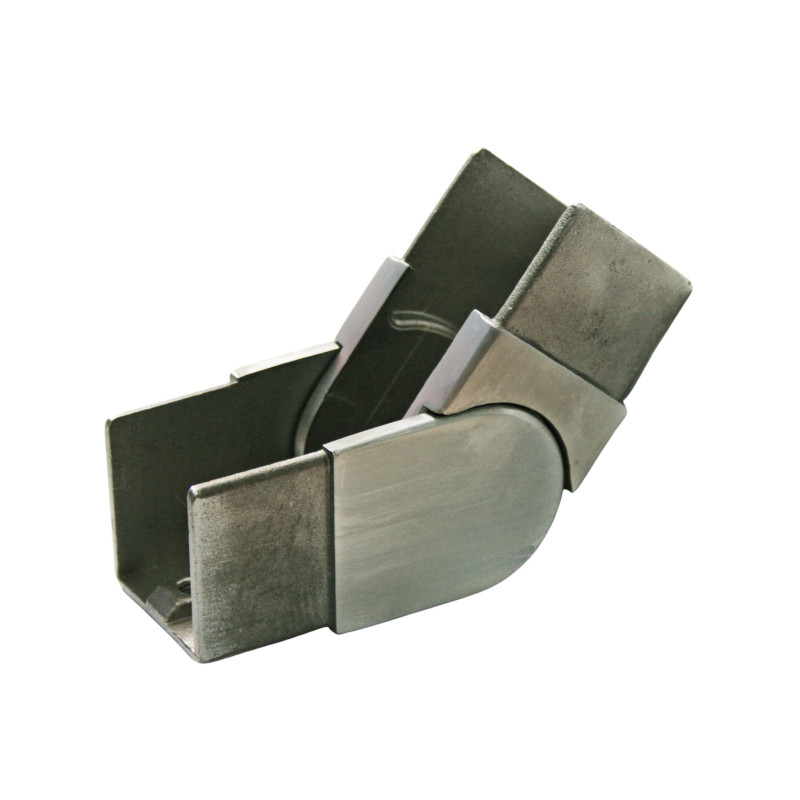 Elbow adjustable for slot handrail 40x40mm, Satin, Upper