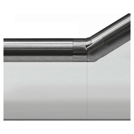 Strofix adjustable flush elbow for Ø42.4 mm slot handrail, satin AISI 304, bottom version adjustable 0 to 70 degrees