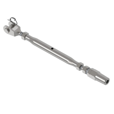 Strofix regulējams 150-210 mm troses turētājs Ø3 mm trosei, slīpēts AISI 316, M6 skrūve