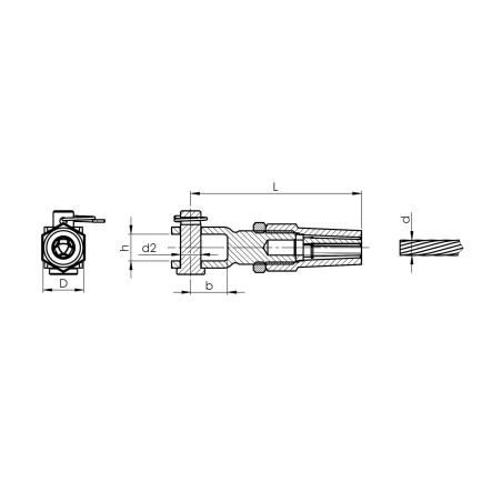Side view of the Strofix Ø3 mm wire rope holder showing the 51 mm standoff length