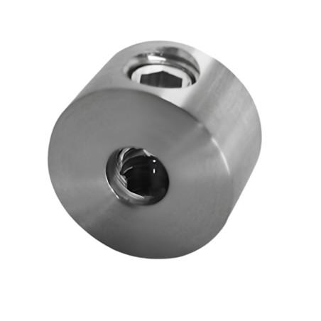 Strofix AISI 316 wire rope tensioner at the end post of a tensioned cable railing