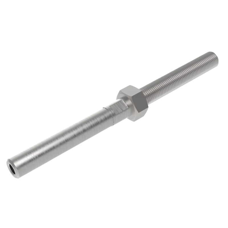 Strofix 100 mm wire rope holder for Ø3 mm cable, satin AISI 316, with an M6 screw