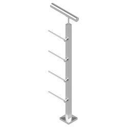 Rod railing system for a flat surface, End Left - 42.4
