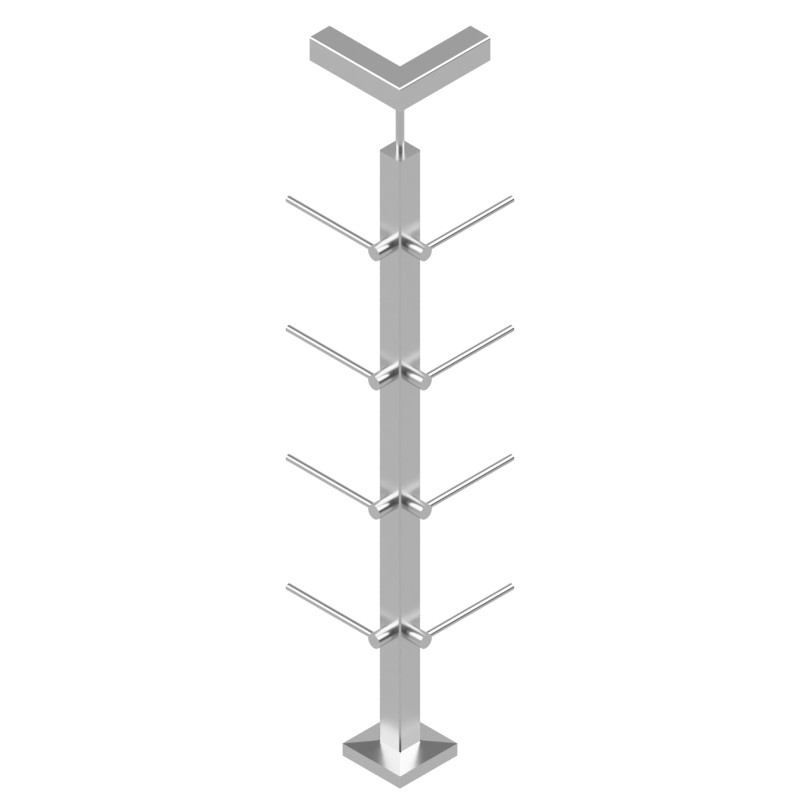 Rod railing system for a flat surface, Corner - Flat