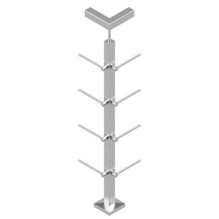 Rod railing system for a flat surface, Corner - Flat