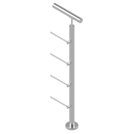 Round rod railing system for a flat surface, End Left - 42.4