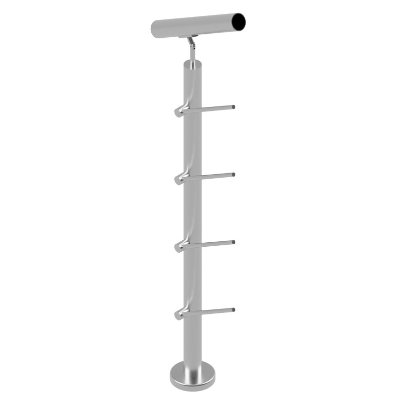 Round rod railing system for stairs, End Right - 42.4