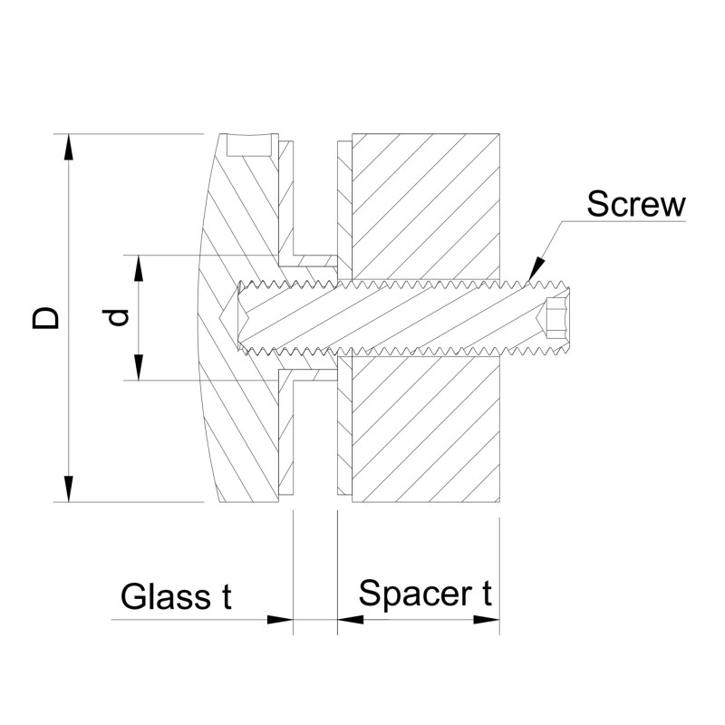 Glass Adaptor D50 with Ø20 Rod for French Balcony | Strofix