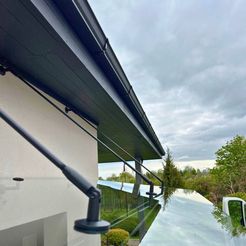 Hanging Glass Canopy With 2 Rods 900-1100 | Strofix