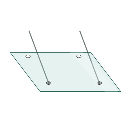 Glass for hanging canopy M (Depth 1100 – 1300)