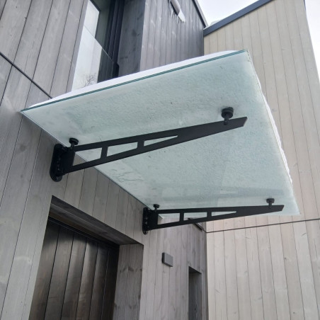 Glass Canopy on 2 Truss Brackets 1200-1300 | Strofix