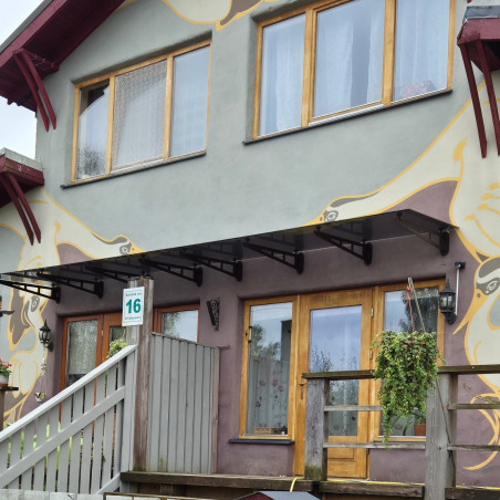 Glass Canopy on 2 Truss Brackets 1200-1300 | Strofix