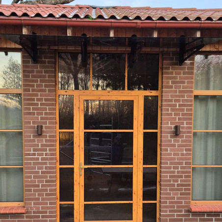 Glass Canopy on 2 Truss Brackets 1200-1300 | Strofix