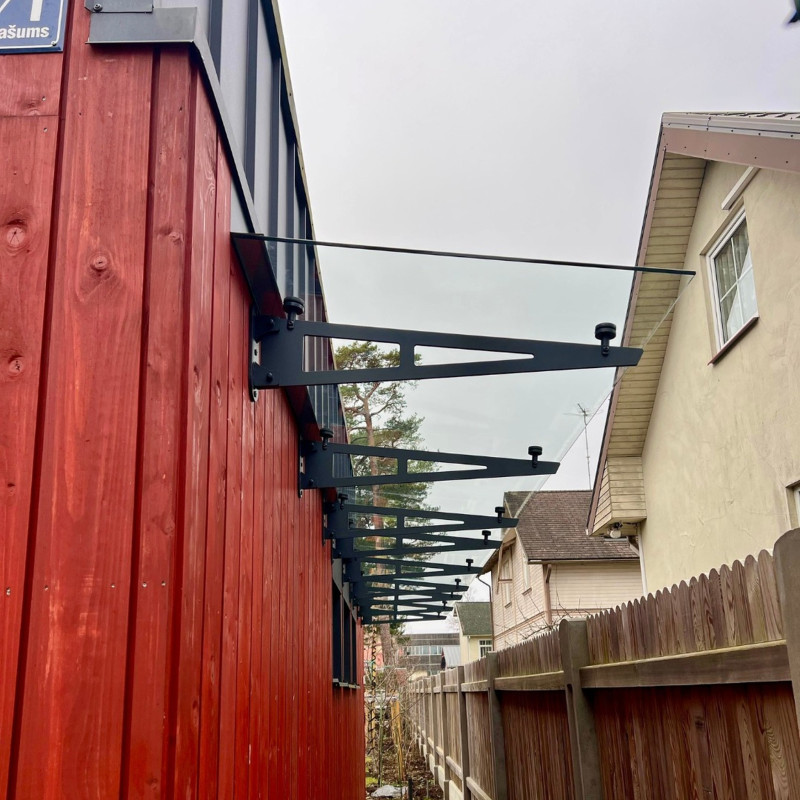Glass Canopy on 2 Truss Brackets 1200-1300 | Strofix