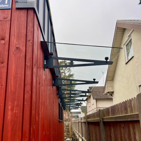 Glass Canopy on 2 Truss Brackets 1200-1300 | Strofix