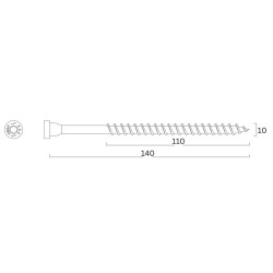 Wood Screw Ø10x180 C4 EVO RAL Coated | Strofix