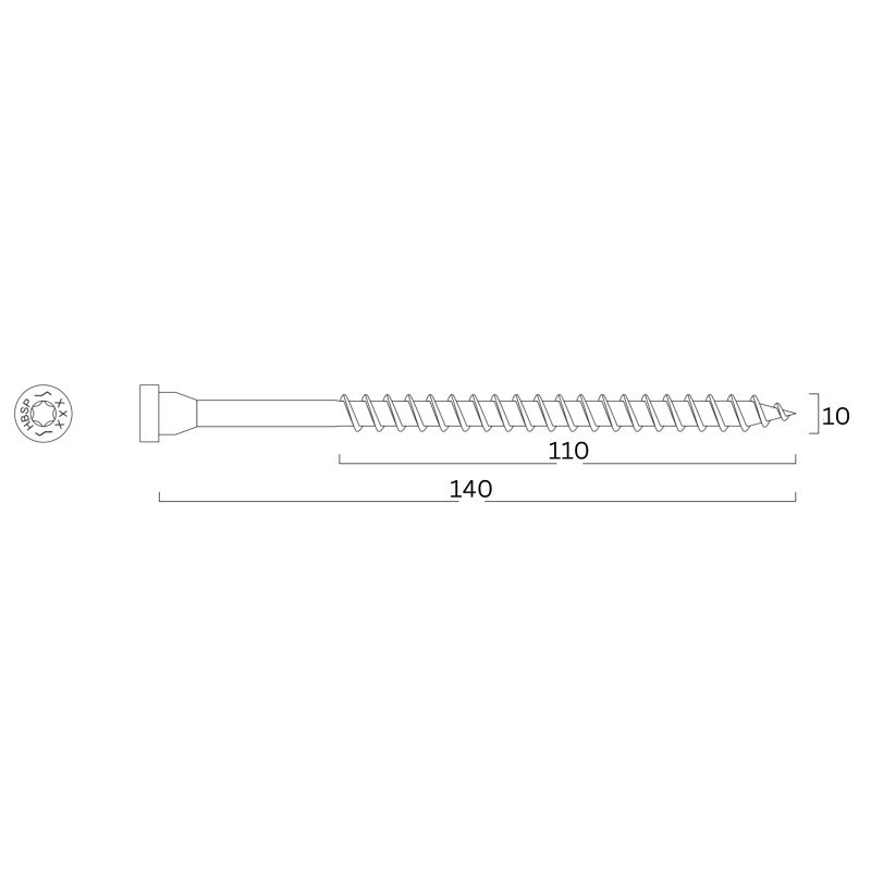 Koka skrūve Ø10x180 C4 EVO RAL pārklājums | Strofix