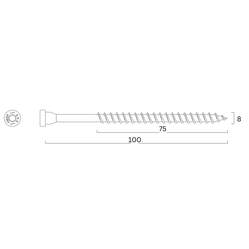 Koka skrūve Ø10x180 C4 EVO RAL pārklājums | Strofix