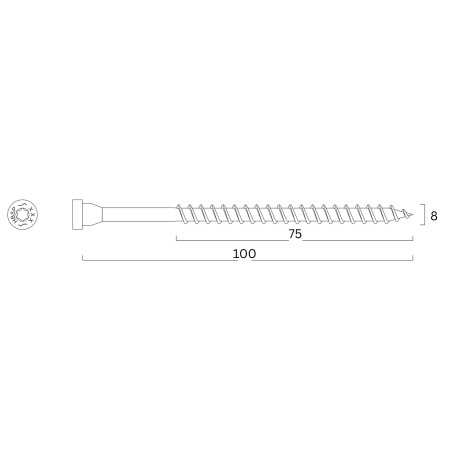 Koka skrūve Ø10x180 C4 EVO RAL pārklājums | Strofix