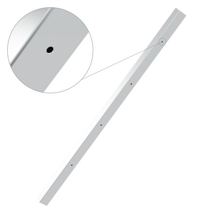 MSC-40-980-R1: 40 × 40 × 2 mm post tube, 980 mm, 4 × Ø6, one side – 3D view
