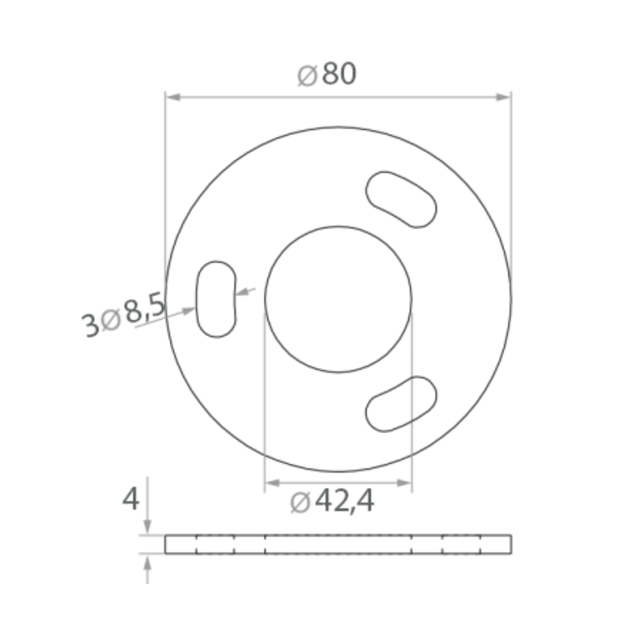 Bottom fastening with 2-3 screws (D80) - StroFIX