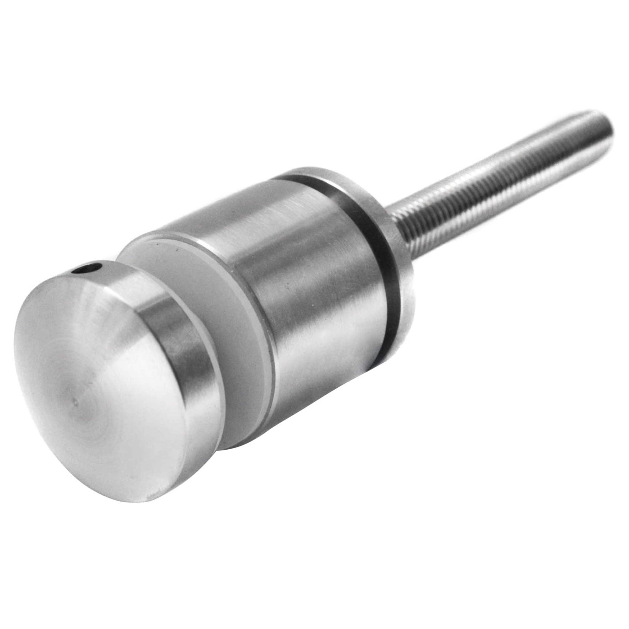 Glass adaptor D40 spherical, adjustable, with inner thread, SS, satin - Strofix