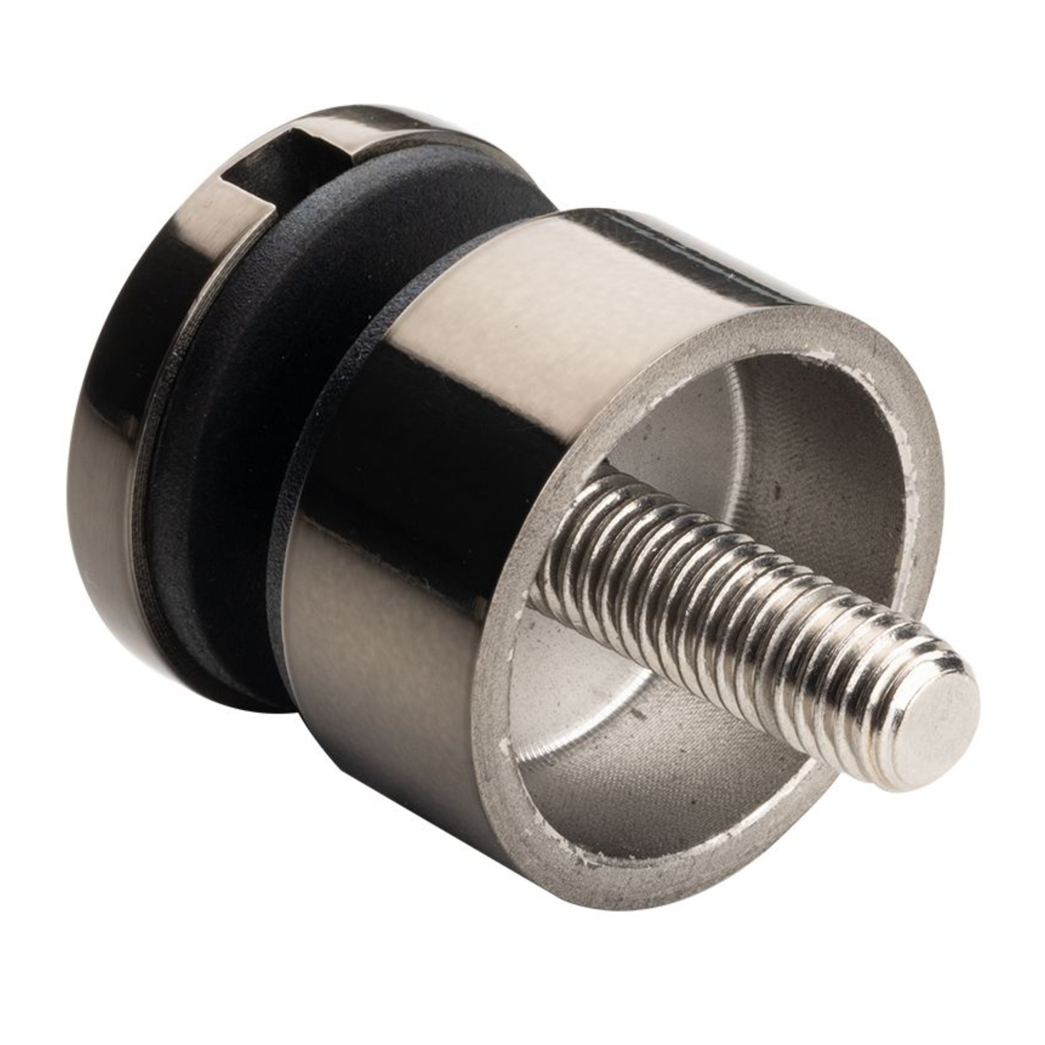 Glass adaptor D30, SS, color, Dark chrome polished - Strofix