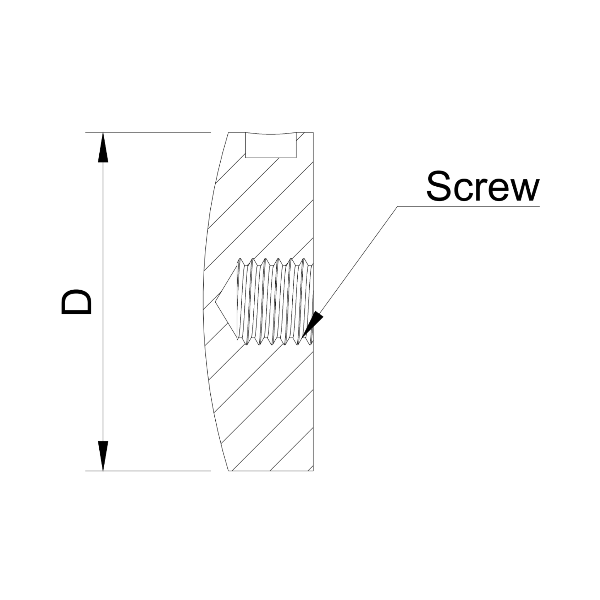 Glass adaptor - cover, D40 spherical, SS, satin - Strofix