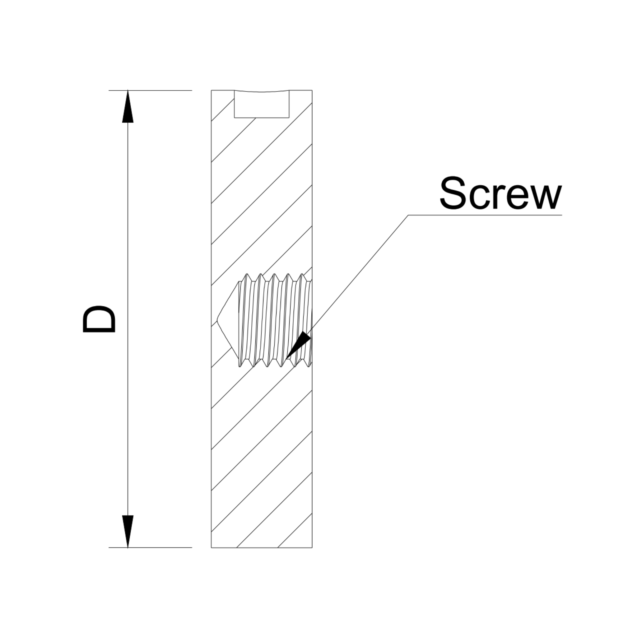 Glass adaptor - cover, D50 spherical, SS, satin - Strofix