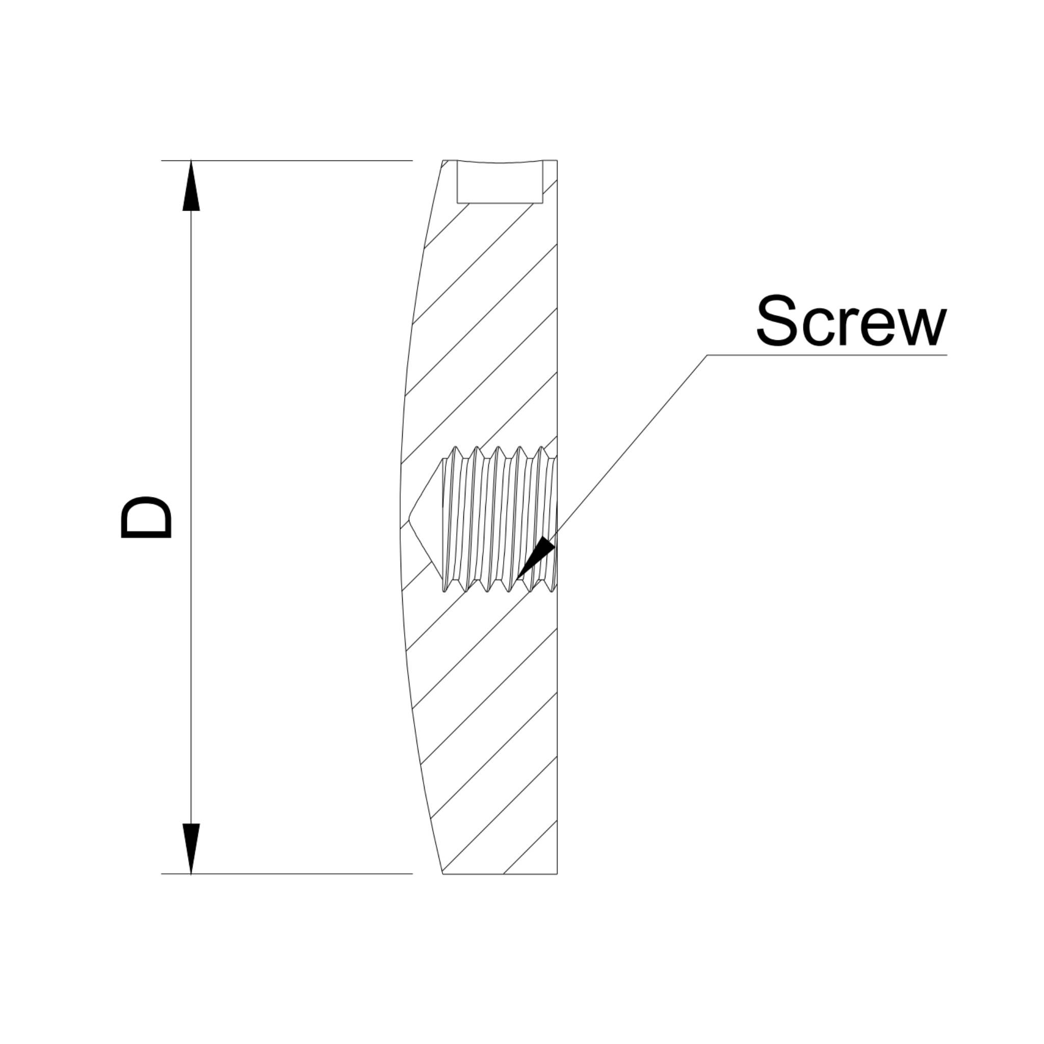 Glass adaptor - cover, D50, SS, satin - Strofix