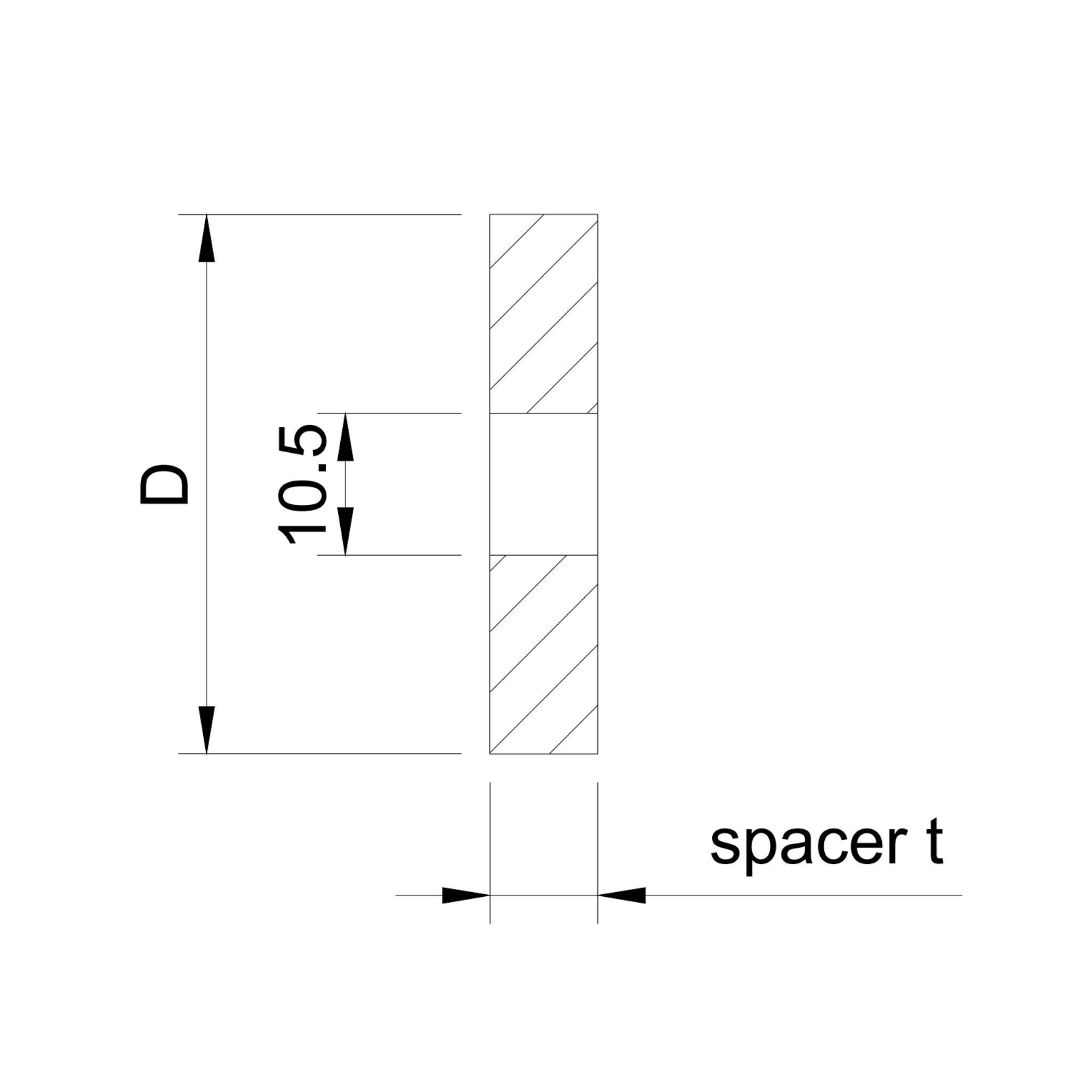 Glass adaptor - distancer, D40, SS, satin - Strofix