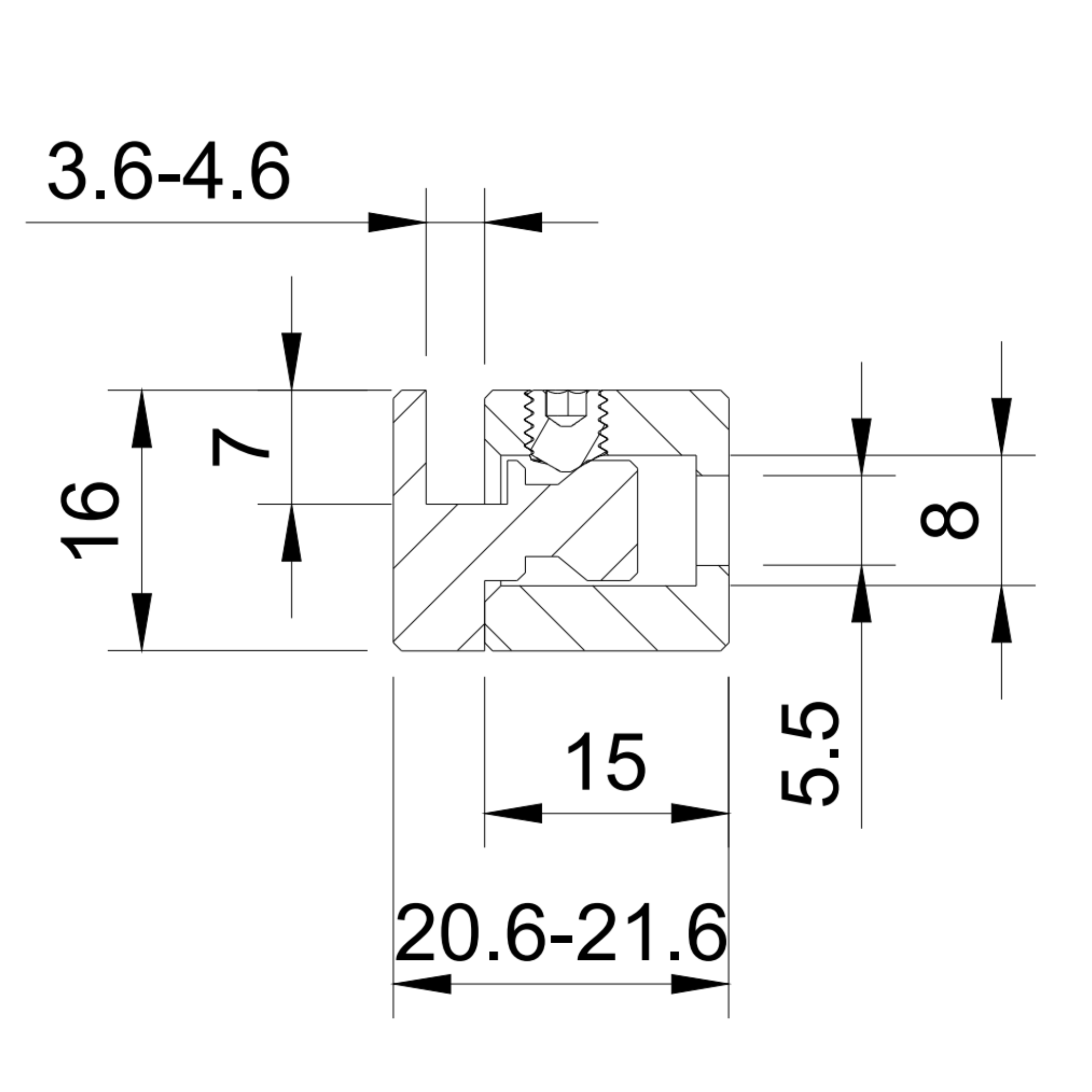 Sign adaptor, D16, SS, satin - Strofix