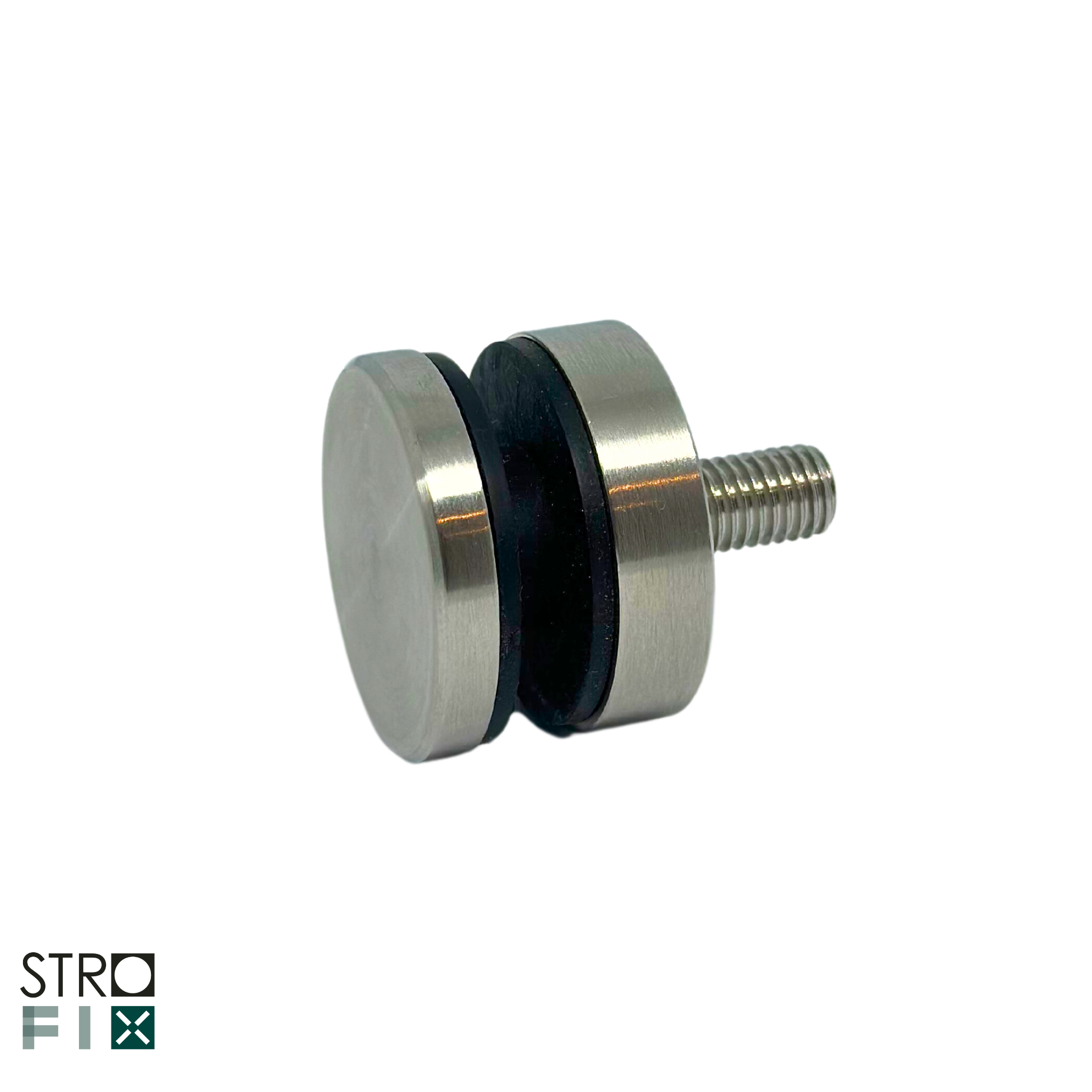 Glass adaptor D40, with inner thread, SS, satin - Strofix