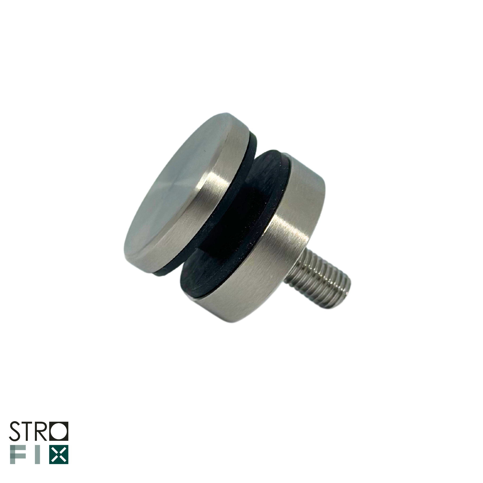 Glass adaptor D40, with inner thread, SS, satin - Strofix