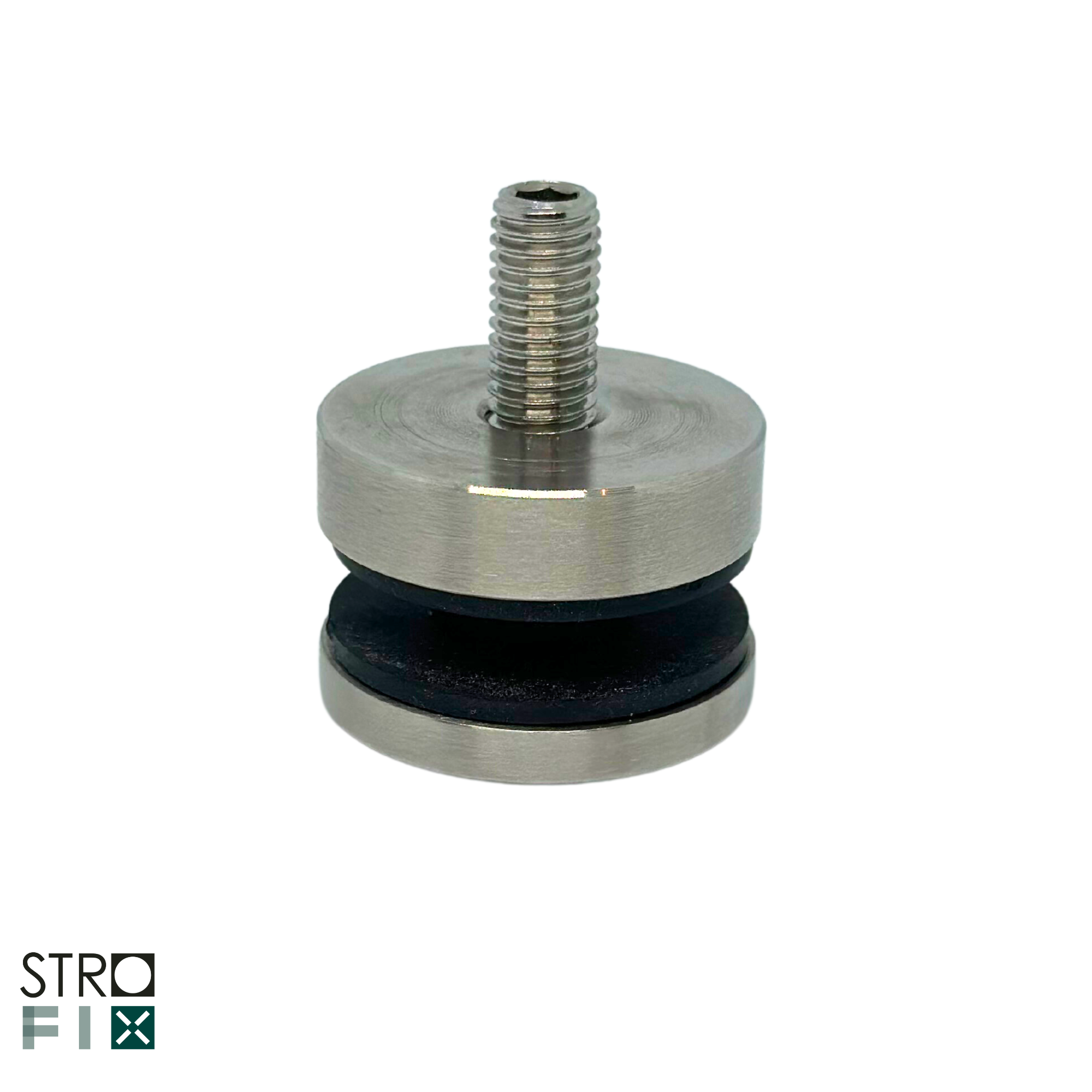 Glass adaptor D40, with inner thread, SS, satin - Strofix