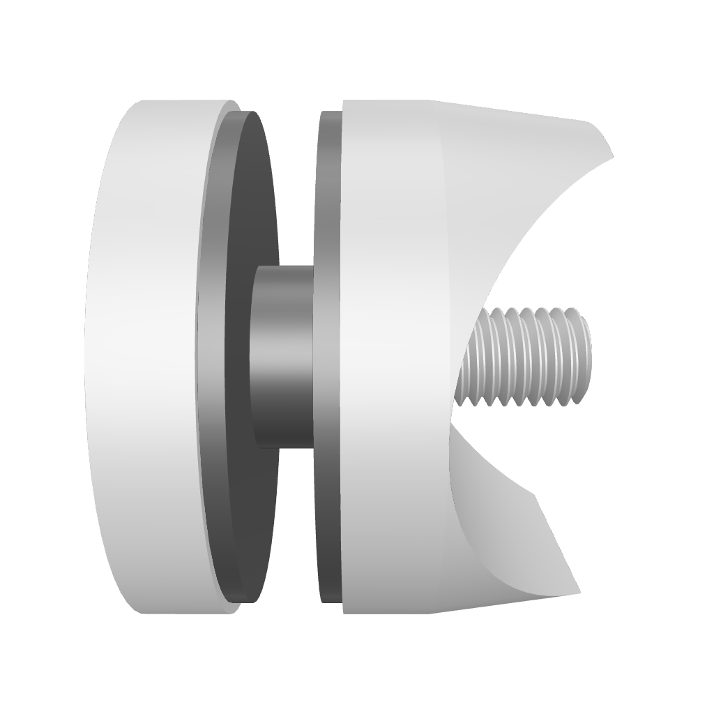 Glass adaptor D50, SS, satin, for tube Ø42.4 - Strofix