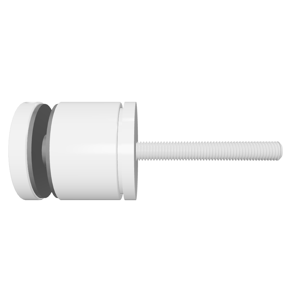 Glass adaptor D50 spherical, adjustable, with inner thread, SS, satin - Strofix