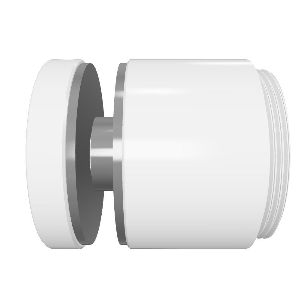 Glass adaptor D50 spherical, adjustable, SS, satin - Strofix