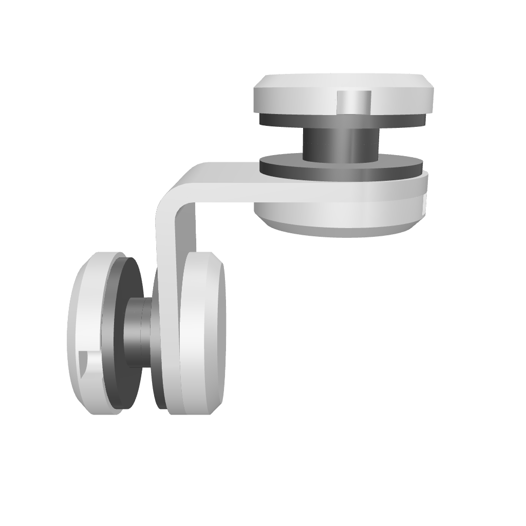 Glass adaptor D30, 90°, Glass/Glass, SS, satin - Strofix